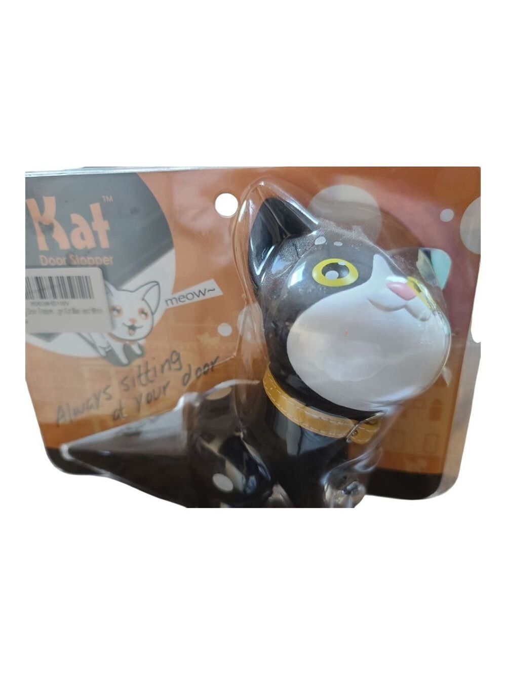 Black White Cat Door Stopper by KAT